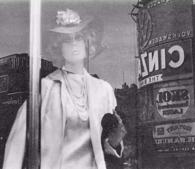 Advertisement with distant look