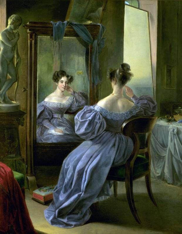 Woman with mirror